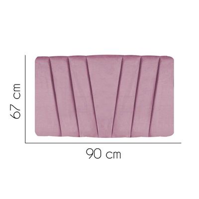 Painel Estofada Bélgica 90cm Solteiro Para Cama Box Quarto Suede Rosa Bebê - Gat Magazine