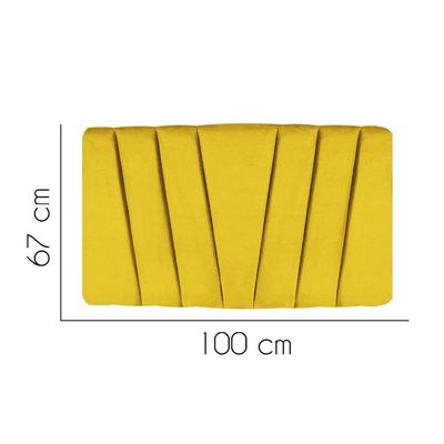 Painel Estofada Bélgica 100cm Solteiro Para Cama Box Quarto Corino Amarelo - Gat Magazine