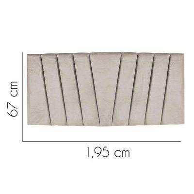 Painel Estofada Bélgica 195cm King Size Para Cama Box Quarto Suede Bege - Gat Magazine