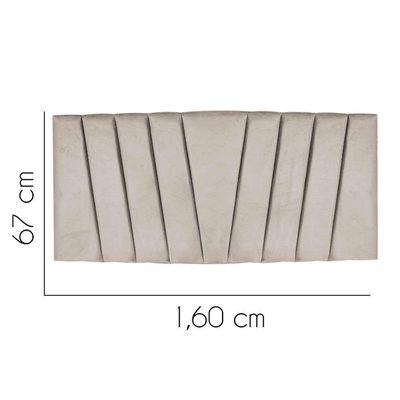 Painel Estofada Bélgica 160cm Queen Size Para Cama Box Quarto Corino Bege - Gat Magazine