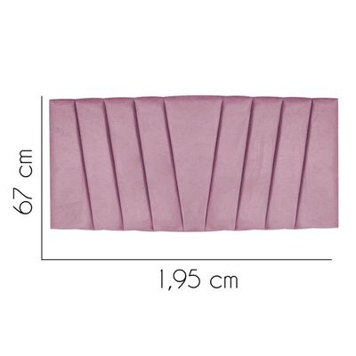 Painel Estofada Bélgica 195cm King Size Para Cama Box Quarto Suede Rosa Bebê - Gat Magazine