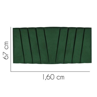 Painel Estofada Bélgica 160cm Queen Size Para Cama Box Quarto Suede Verde - Gat Magazine