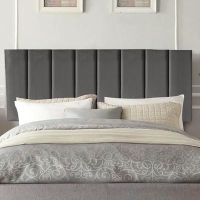 Painel Estofada Carla 100cm Solteiro Para Cama Box Quarto Suede Cinza Escuro Grafite - Gat Magazine