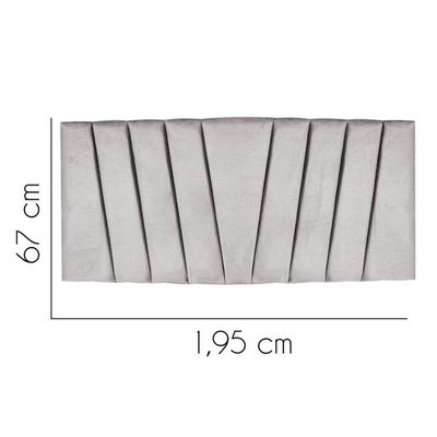 Painel Estofada Bélgica 195cm King Size Para Cama Box Quarto Suede Cinza Claro - Gat Magazine