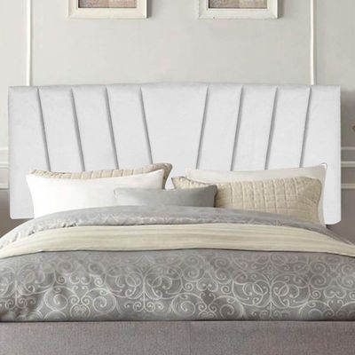 Painel Estofada Bélgica 160cm Queen Size Para Cama Box Quarto Suede Branco - Gat Magazine