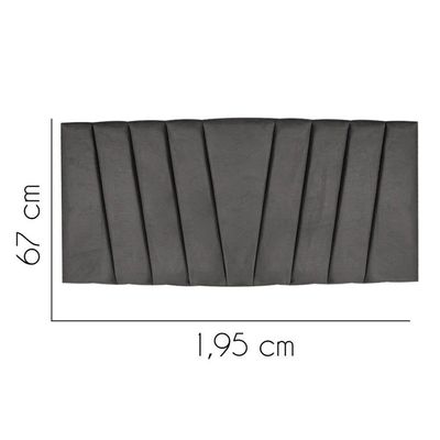 Painel Estofada Bélgica 195cm King Size Para Cama Box Quarto Suede Cinza Escuro Grafite Gat Magazine