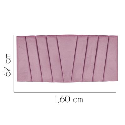 Painel Estofada Bélgica 160cm Queen Size Para Cama Box Quarto Suede Rosa Bebê - Gat Magazine