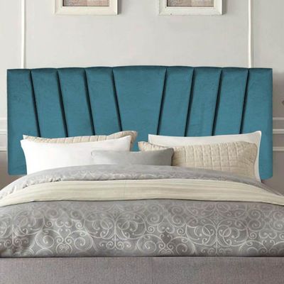 Painel Estofada Bélgica 195cm King Size Para Cama Box Quarto Suede Azul Turquesa - Gat Magazine