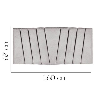 Painel Estofada Bélgica 160cm Queen Size Para Cama Box Quarto Suede Cinza Claro - Gat Magazine