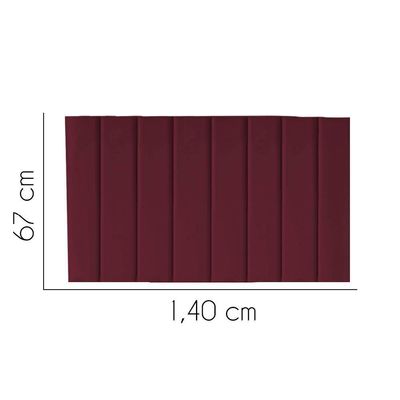 Painel Estofada Carla 140cm Casal Para Cama Box Quarto Suede Bordô - Gat Magazine