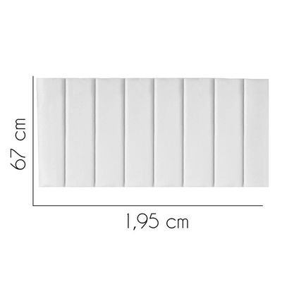 Painel Estofada Carla 195cm King Size Para Cama Box Quarto Corino Branco - Gat Magazine