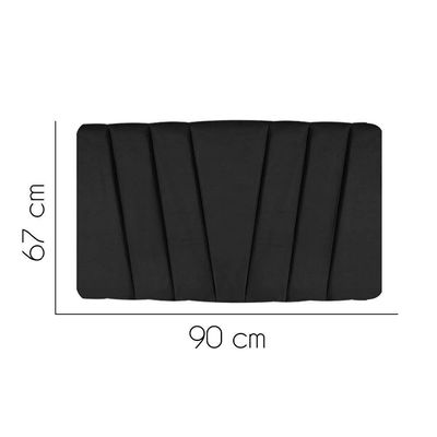 Painel Estofada Bélgica 90cm Solteiro Para Cama Box Quarto Suede Preto - Gat Magazine