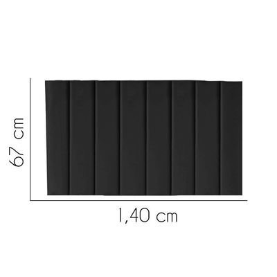 Painel Estofada Carla 140cm Casal Para Cama Box Quarto Suede Preto - Gat Magazine