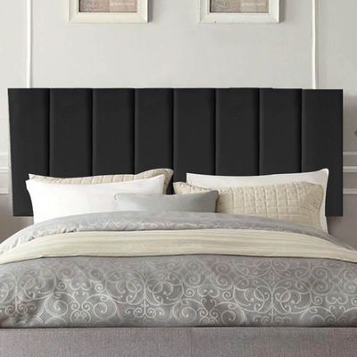 Painel Estofada Carla 140cm Casal Para Cama Box Quarto Suede Preto - Gat Magazine