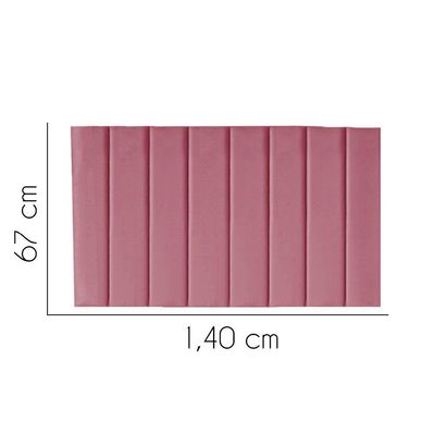 Painel Estofada Carla 140cm Casal Para Cama Box Quarto Suede Rosa Bebê - Gat Magazine