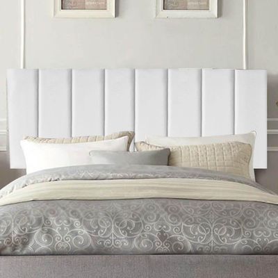 Painel Estofada Carla 195cm King Size Para Cama Box Quarto Corino Branco - Gat Magazine