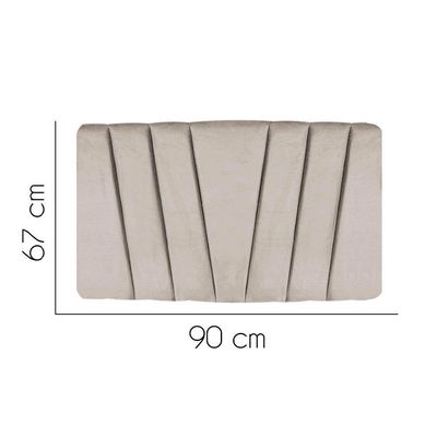 Painel Estofada Bélgica 90cm Solteiro Para Cama Box Quarto Corino Bege - Gat Magazine