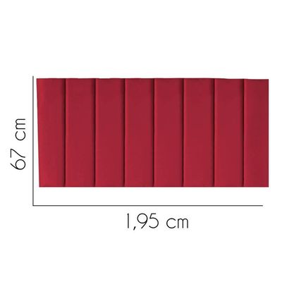 Painel Estofada Carla 195cm King Size Para Cama Box Quarto Suede Vermelho - Gat Magazine
