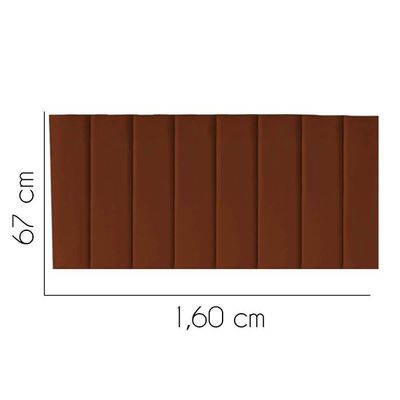 Painel Estofada Carla 160cm Queen Size Para Cama Box Quarto Suede Terracota Telha - Gat Magazine
