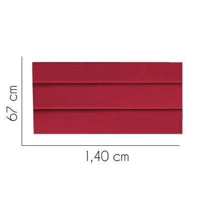 Painel Estofada Argentina 140cm Casal Para Cama Box Quarto Corino Vermelho - Gat Magazine