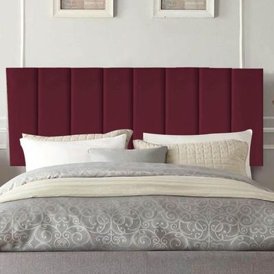 Painel Estofada Carla 160cm Queen Size Para Cama Box Quarto Suede Bordô - Gat Magazine