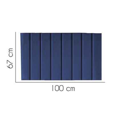Painel Estofada Carla 100cm Solteiro Para Cama Box Quarto Suede Azul Marinho - Gat Magazine