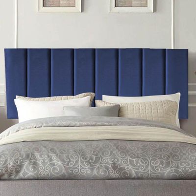 Painel Estofada Carla 195cm King Size Para Cama Box Quarto Suede Azul Marinho - Gat Magazine