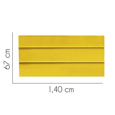 Painel Estofada Argentina 140cm Casal Para Cama Box Quarto Corino Amarelo - Gat Magazine