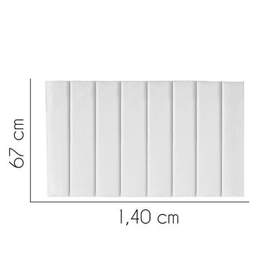 Painel Estofada Carla 140cm Casal Para Cama Box Quarto Suede Branco - Gat Magazine