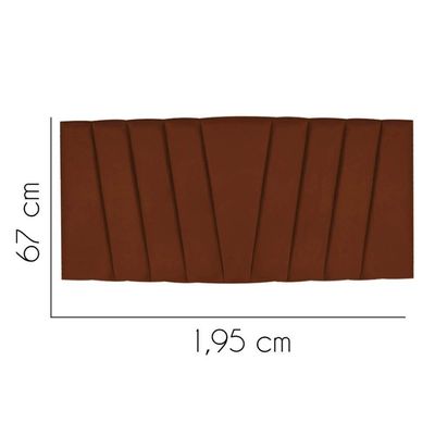 Painel Estofada Bélgica 195cm King Size Para Cama Box Quarto Suede Terracota Telha - Gat Magazine