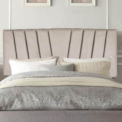Painel Estofada Bélgica 140cm Casal Para Cama Box Quarto Corino Bege - Gat Magazine