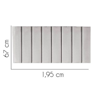 Painel Estofada Carla 195cm King Size Para Cama Box Quarto Suede Cinza Claro - Gat Magazine