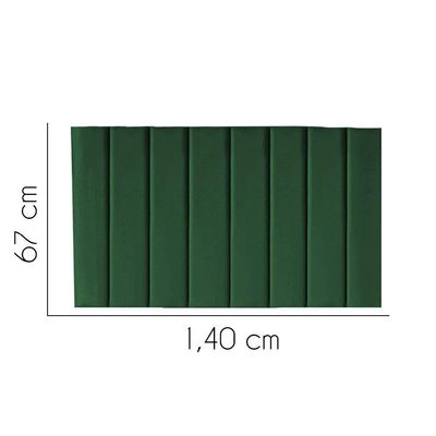 Painel Estofada Carla 140cm Casal Para Cama Box Quarto Suede Verde - Gat Magazine