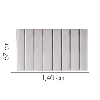 Painel Estofada Carla 140cm Casal Para Cama Box Quarto Suede Cinza Claro - Gat Magazine