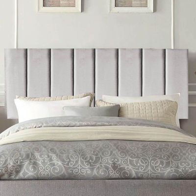 Painel Estofada Carla 140cm Casal Para Cama Box Quarto Suede Cinza Claro - Gat Magazine