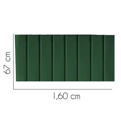 Painel Estofada Carla 160cm Queen Size Para Cama Box Quarto Suede Verde - Gat Magazine