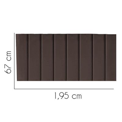 Painel Estofada Carla 195cm King Size Para Cama Box Quarto Suede Marrom - Gat Magazine