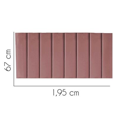 Painel Estofada Carla 195cm King Size Para Cama Box Quarto Suede Rose Gold - Gat Magazine