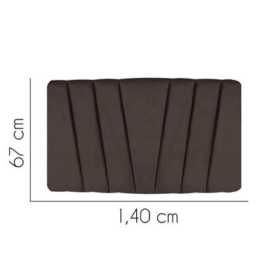 Painel Estofada Bélgica 140cm Casal Para Cama Box Quarto Suede Marrom - Gat Magazine