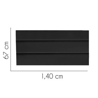 Painel Estofada Argentina 140cm Casal Para Cama Box Quarto Corino Preto - Gat Magazine