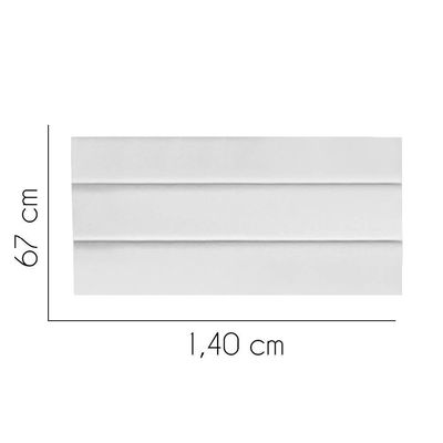 Painel Estofada Argentina 140cm Casal Para Cama Box Quarto Corino Branco - Gat Magazine