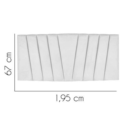 Painel Estofada Bélgica 195cm King Size Para Cama Box Quarto Suede Branco - Gat Magazine