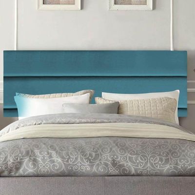Painel Estofada Argentina 140cm Casal Para Cama Box Quarto Suede Azul Turquesa - Gat Magazine