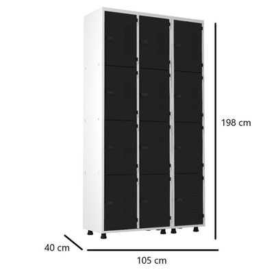 Armário Roupeiro Aço 12 Portas Guarda Volume Trinco
