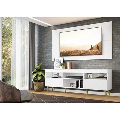 Rack com Painel TV até 65" e Pés Retrô Flórida Multimóveis