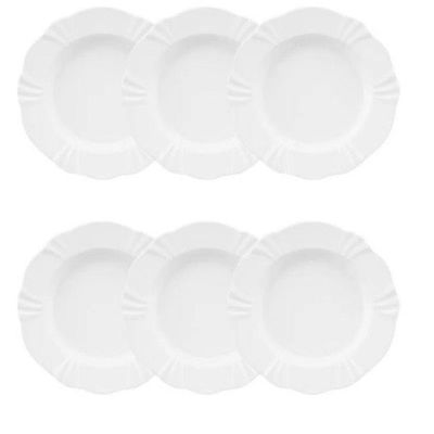 Conjunto de 6 Pratos Fundos Soleil White Oxford