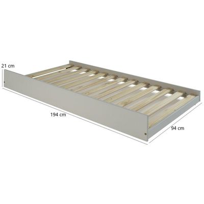 Conjunto Cama Solteiro Inglesa Com Cama Auxiliar Em Madeira Maciça Mv Outlet Branco