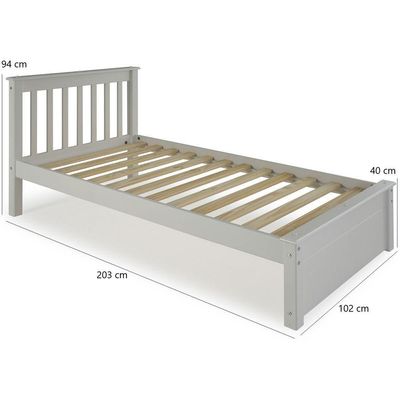 Conjunto Cama Solteiro Inglesa Com Cama Auxiliar Em Madeira Maciça Mv Outlet Branco