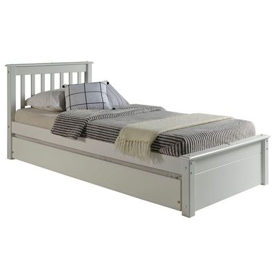 Conjunto Cama Solteiro Inglesa Com Cama Auxiliar Em Madeira Maciça Mv Outlet Branco