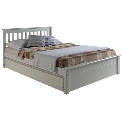 Conjunto Cama Casal Inglesa Com Cama Auxiliar Em Madeira Maciça Mv Outlet Branco